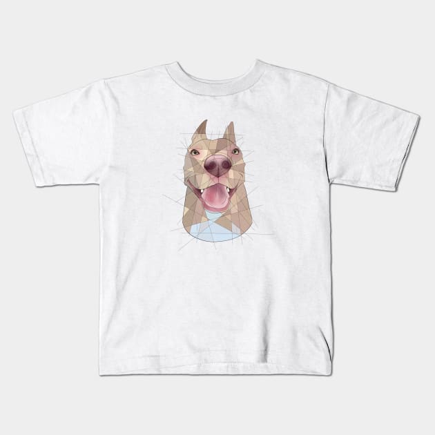 Smiling Dog Kids T-Shirt by Blacklightco